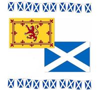RockParty Scotland Burns Night Decoration Set - Includes Rampant Lion Flag, St Andrew’s Cross Flag & Scottish Bunting - Party Décor for National Celebrations, Events & Homes