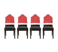 RockParty Set of 6 Snowflake Christmas Chair Covers - High Back Dining Room Slipcovers, Festive Holiday Decorations for Christmas Dining