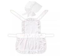 RockParty Victorian Maid Costume for Girls - Authentic Historical Fancy Dress Outfit with White Full-Length Apron & Cap for Book Day, School Plays, Role Play & World Book Week Events