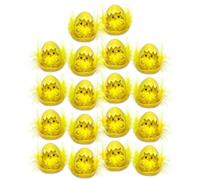 RockParty Yellow Hatched Easter Chicks in Wooden Nest Egg Decorations - Cute Easter Chick Nest Ornaments for Spring & Egg Hunt Decor Pack of 6, 12 or 18 (Pack of 18)