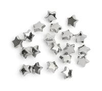 ROCKPOEM 50Pcs 5mm Mini Colorful Buttons and Star Buckles for DIY Doll Clothes, Handmade Sewing Accessories for Doll Decoration and Crafts (Silver, 50pcs)