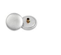 ROCKPOEM 6pcs PU Leather Covered Round Buttons, Decorative Leather Buttons for Coats, Jackets, Sweaters, Versatile Clothing Accessories (15mm-503, Silver)