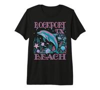 Rockport Beach TX Dolphin Colorful Beach Souvenir Premium T-Shirt