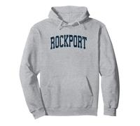 Rockport Massachusetts MA Vintage Athletic Sports Navy Desig Pullover Hoodie