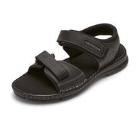 Rockport Men's Darwyn Quarter Strap Platform Slide Sandal, Black Lea Ii, 9 UK