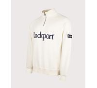 Rockport Mens Relaxed Fit Boston Logo Quarter Zip Sweatshirt - Colour: Ecru - Size: XL