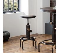 Rockport Round Barstool - Set of 2 - Rustic Elm - Industrial