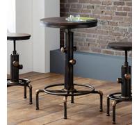 Rockport Rustic Elm Industrial Round Bar Table