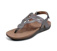 Rockport Women's Ramona Flat Sandal, Pewter, 4 UK