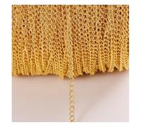 Rockreyoa Cable Link Chain DIY Chain Chain Jewellery Chain Sold by the Metre Link Chain Twisted Chains Curb Chains for Necklaces Bracelets Jewellery Accessories Gold 2.5 mm x 6 m