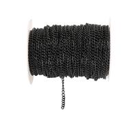 Rockreyoa Cable Link Chain DIY Chain Chain Jewellery Chain Sold by the Metre Link Chain Twisted Chains Curb Chains for Necklaces Bracelets Jewellery Accessories Black 2.5 mm x 24 m