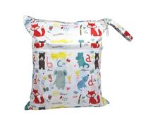 Rockreyoa Cloth Nappies Wet Bags Reusable Wet Bags Cartoon Print Nappy Bag with Zip Wet and Dry Changing Bags Wetbag for Baby Travel On the Go Style 29 Pack of 2