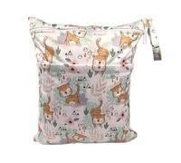Rockreyoa Cloth Nappies Wet Bags Reusable Wet Bags Cartoon Print Nappy Bag with Zip Wet and Dry Changing Bags Wetbag for Baby Travel On the Go Style 24 Pack of 2