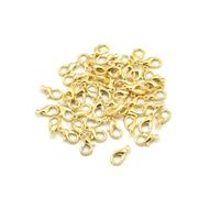Rockreyoa Metal Lobster Hook Metal Carabiner Hook Removable Key Ring Open Jump Rings for Keychains, Pet Leads, Jewellery Accessories, Gold, 21 x 11 mm (Pack of 1000)