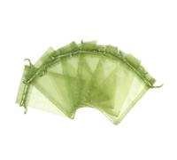 Rockreyoa Pack of 50 Grape Protection Bags, Grape Protection Bags with Drawstring, Organza Bag, Fruit Protection Bag, Garden Mesh Bag, Protect Against Cherry Vinegar Fly, Army Green, 30 x 40 cm