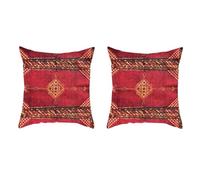 Rockreyoa Set of 2 Cushion Covers, Boho Style Pillowcase, Sofa Decorative Cushion Covers, Retro Square Sofa Cushion Cover, Cushion Cover for Bedroom, Living Room, Home Decoration, 45 x 45 cm, 4#