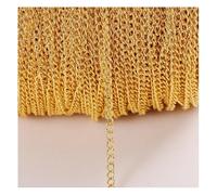 Rockreyoa Twisted Link Chain, Sold by the Metre, DIY Chain for Jewellery Making, Robust Curb Chain for Necklaces and Bracelets, Craft Material, Jewellery Accessories, Gold, 2.5 mm x 6 m
