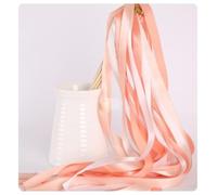 Rockreyoa Wedding Wands Stick Magic Wands Wedding Streamers Ribbon Fairy Stick Streamers with Bells Ribbon Magic Wands Wedding Wands Swirling Wedding Streamers Peach Pink Pack of 10