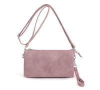 Rockreyoa Women's Leather Shoulder Bag with Wrist Strap and Adjustable Shoulder Strap, Crossbody Bag, Mobile Phone Case, Leather Bag, Purse, Shopper Bag for Women, pink