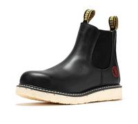 ROCKROOSTER Capitola - Anti-fatigue Comfortable Coolmax Lining Goodyear Welt Soft Toe Leather Work boots for men SAP101BK SAP102BR, Purchase One Size Smaller Than Usual, Black,rubber Outsole, Full