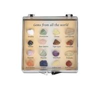 Rocks and Minerals, Natural Raw Gemstones Kit | Large Assorted Collection with Identification Guide, Mixed Crystal Specimens with Polished Stones for Educational Learning, Science Projects and Birthda