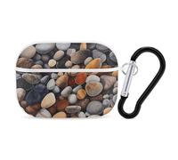 Rocks and Pebbles Airpod Pro Case AirPods 2 Case for Women Hard Shell Protective Cover with Carabiner Keychain Compatible with AirPods Case 2nd 1st Generation, Front LED Visible White