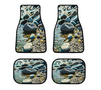 Rocks and Pebbles Car Floor Mats Personalized Anti-Slip Vehicle Front Rear Rugs Classic All-Weather Universal Driver Heel Pad Fit for SUV Vans Sedans Trucks Set of 4pcs