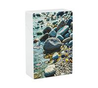 Rocks and Pebbles Cigarette Case Stylish Lightweight Pocket Holder Case for Smoke Waterproof Cigarette Dispenser Cigarettes Accessories for Outdoor Camping Hiking