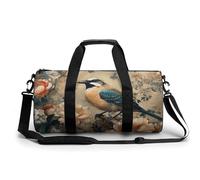 Rocks And Pebbles Gym Bag Small Travel Duffle Bag with Compartment Carry On Weekender Bag for Women Men, Classical Pattern Flowers, 17.7in/9in/9in