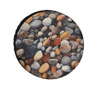 Rocks and Pebbles Weatherproof Replacement Tire Cover, Tire Diameters 24-36 Inch, Waterproof Universal Wheel Protectors for Trailer Truck RV SUV