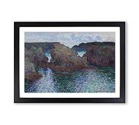 Rocks at Port-Goulphar by Claude Monet Framed Print | A2 Black Framed Wall Art | Ready to Hang | Modern Historical Picture | Living Room Bedroom Lounge Office