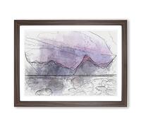Rocks At The Milford Sound Fiord In Abstract Modern Art Framed Print | A2 Walnut Framed Wall Art | Ready to Hang | Abstract Fantasy Picture | Living Room Bedroom Lounge Office
