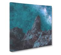 Rocks Beneath The Stars Canvas Print | Gallery Wrapped 30mm Frame Wall Art | 20x20 inches | Ready to Hang | Modern Space Picture | Living Room Bedroom Lounge Office