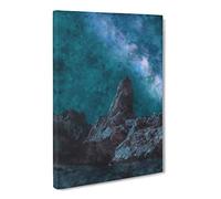 Rocks Beneath The Stars Canvas Print | Gallery Wrapped 30mm Frame Wall Art | 24x16 inches | Ready to Hang | Modern Space Picture | Living Room Bedroom Lounge Office