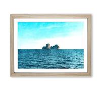 Rocks In The Phi Islands Thailand Painting Modern Art Framed Print | A2 Oak Framed Wall Art | Ready to Hang | Modern Historical Picture | Living Room Bedroom Lounge Office