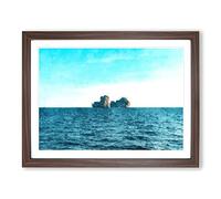 Rocks In The Phi Islands Thailand Painting Modern Art Framed Print | A2 Walnut Framed Wall Art | Ready to Hang | Modern Historical Picture | Living Room Bedroom Lounge Office