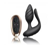 Rocks Off Cocktail Couples Anal Vibrator Black Remote Control Butt Plug Sex Toy