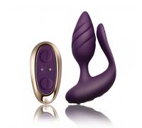 Rocks Off Cocktail Couples Anal Vibrator Purple Remote Control Butt Plug Sex Toy