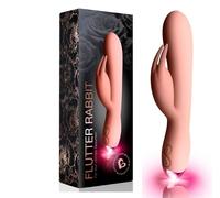 Rocks Off Flutter Rabbit Pink Velvet Silicone Rampant Bunny Vibrator USB Sex Toy