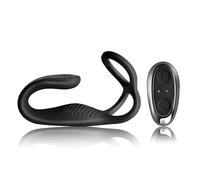 Rocks-Off - Rechargeable Black Anal Vibrator with Radio-Controlled Penis Ring