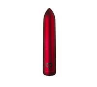 Rocks Off Rechargeable Poppy Red Slimline Bullet - 16 Pleasure Vibrations, 100% Waterproof and bodysafe - for External C spot and erogenous Zone Stimulation, Couple’s Pleasure and Female Fun, 20g