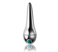 Rocks Off Women's Aura Precision Internal External Intimate Massager in Metallic Silver Rocks Off Metallic Silver