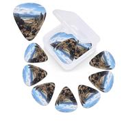 Rocks Scenic Guitar Picks 12 Pack Plectrums with Organizer Box, 3 Different Thickness Includes Thin Medium Heavy Picks