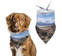 Rocks Scenic Pet Scarf,Soft Durable Triangle Dog Bandanas Lightweight Breathable Comfortable Pet Bib for Small Medium Large Breed.
