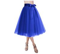 Rocks Women's Tutu Lolita Short Petticoat Midi Skirt for Elegant Occasions Earrings N Roll, Bu2, One Size