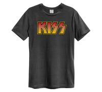 Rocksax Kiss T-Shirt - Classic Logo Distressed Amplified Vintage in Charcoal | Size: XL Rocksax Charcoal XL