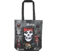 Rocksax Misfits Battle Canvas Tote Bag - Fiend Skull Graphic Tote Bags for Men & Women - Rock Band Collectible Reusable Cloth Bag with Handles - 40 x 40 cm