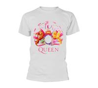Rocksax Queen T-Shirt - Night At The Opera Crest Amplified Vintage in White | Size: 2XL Rocksax White 2XL