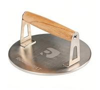 ROCKSHEAT 7" Burger Press, 3mm Thickened Stainless Steel Smashed Burger Press, Round Heavy Duty Grill Press with Wood Handle, NonStick Food-Grade Griddle Press for Hamburger Bacon Steak and Panini