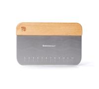 ROCKSHEAT Bench Scraper & Chopper, Stainless Steel Dough Cutter with Wooden Handle, Thick Sharp Blades Pizza Bread Cutter, Multipurpose Kitchen Tool for Baking Cooking